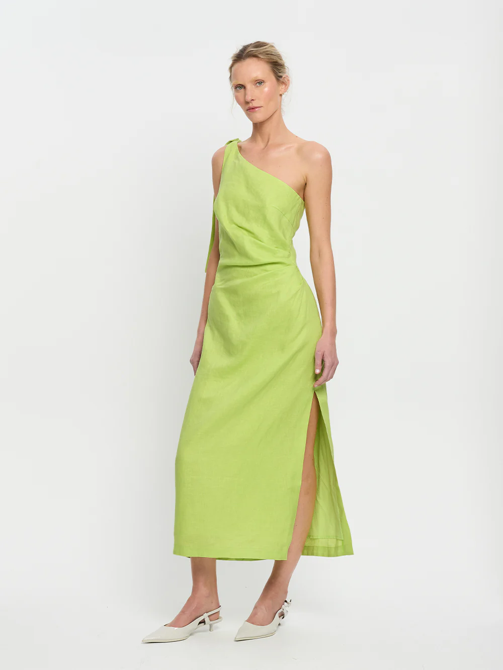 Addison Midi Dress - Lime - Image 2