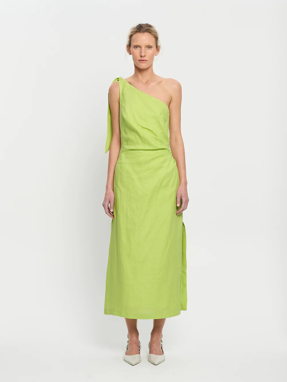 Addison Midi Dress - Lime - Image 3