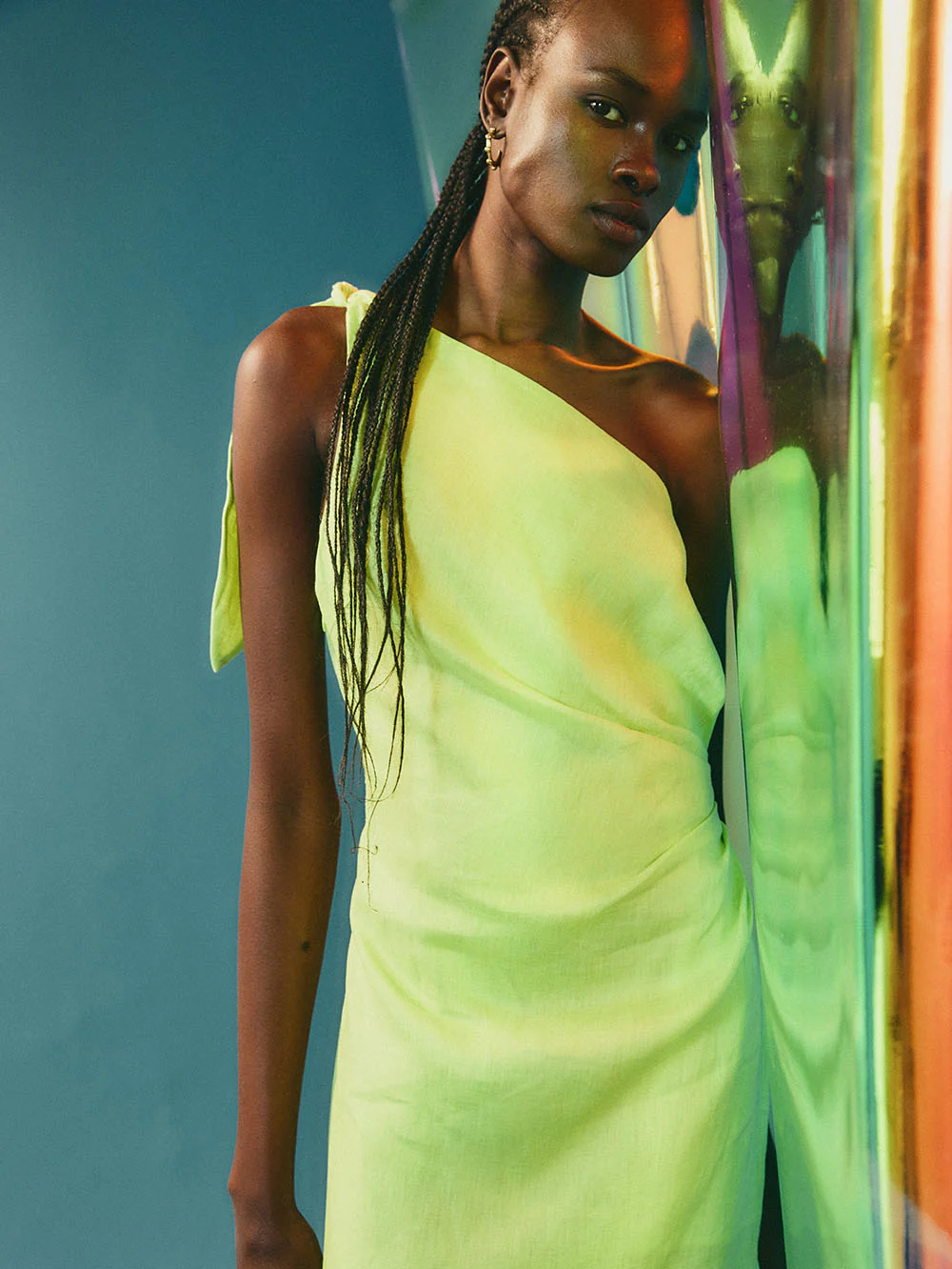 Addison Midi Dress - Lime - Image 7
