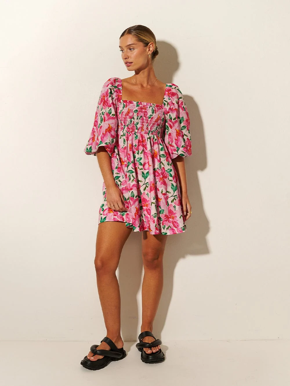 Antonia Shirred Mini Dress - Image 2