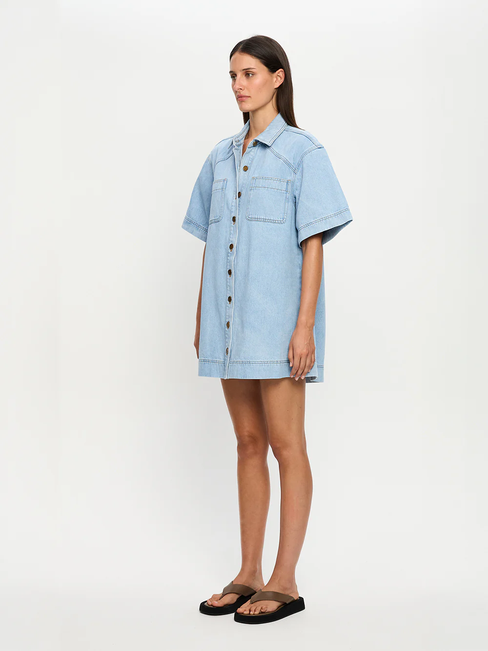 Avery Denim Mini Dress - Image 2