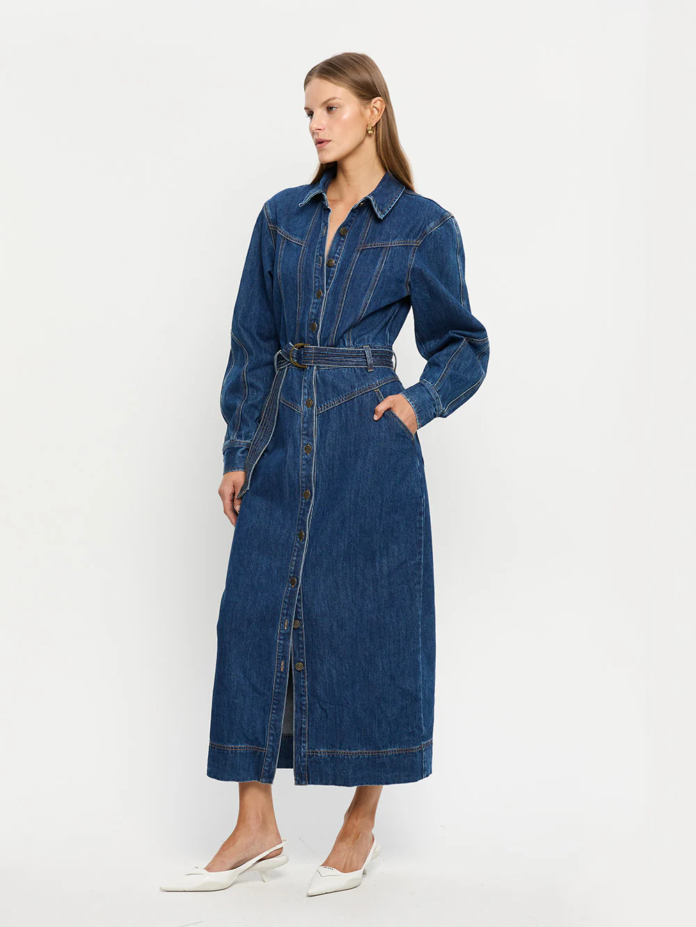Bonny Denim Midi Dress - Image 3