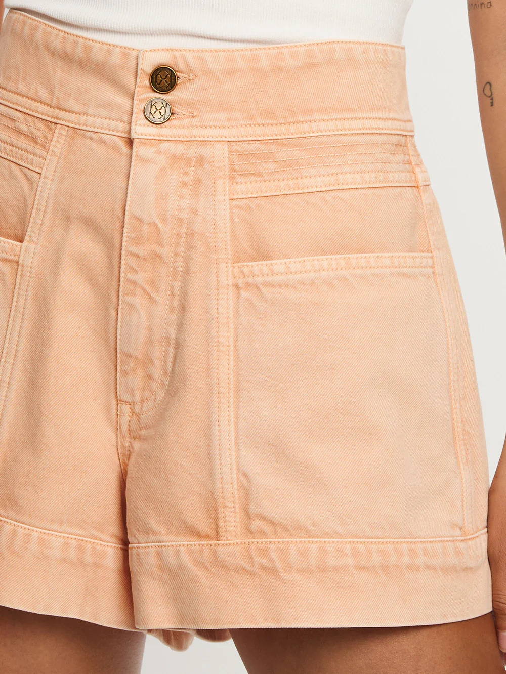 Cameron Denim Short - Peach - Image 6