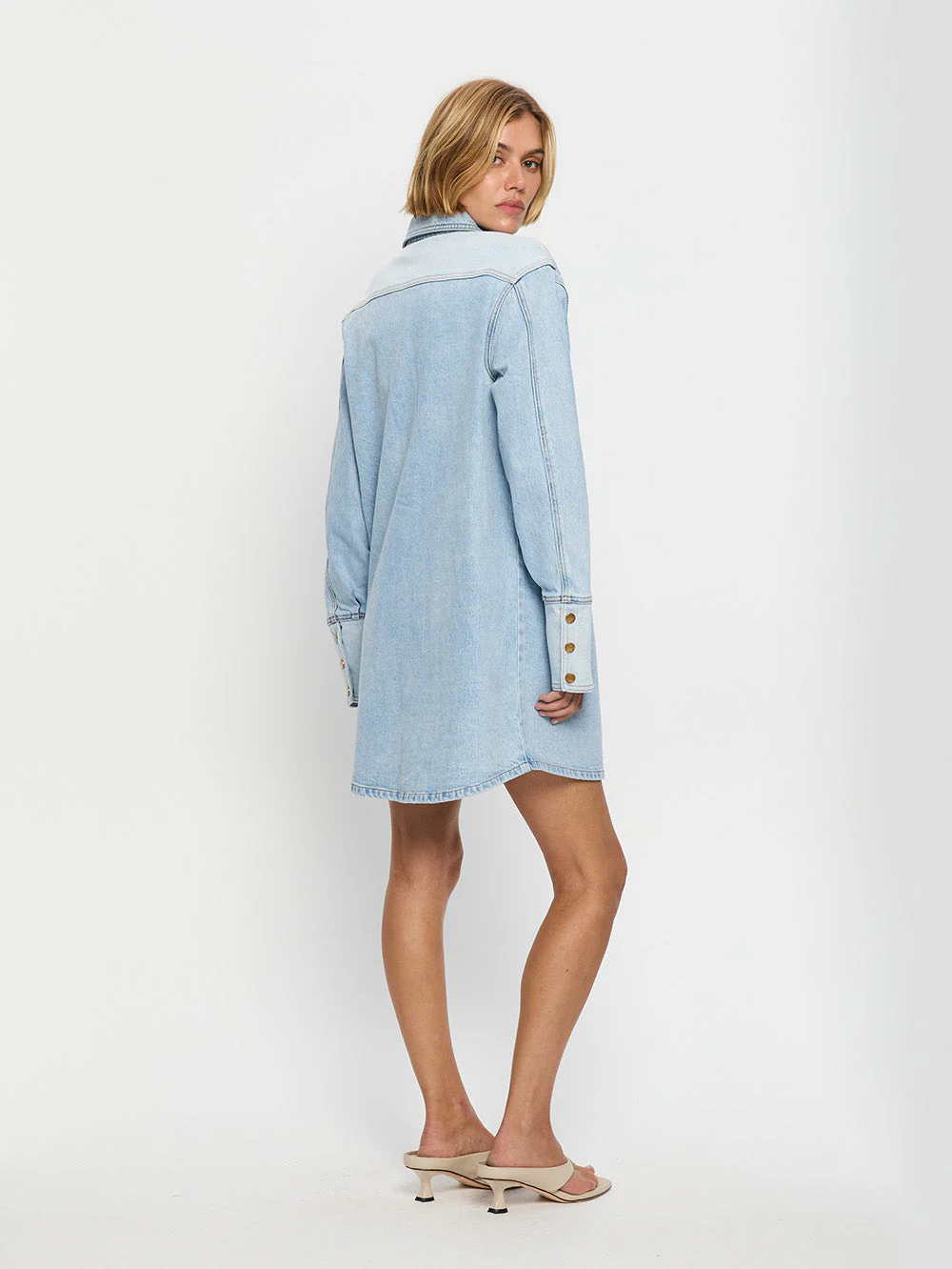 Carla Denim Mini Dress - Image 2
