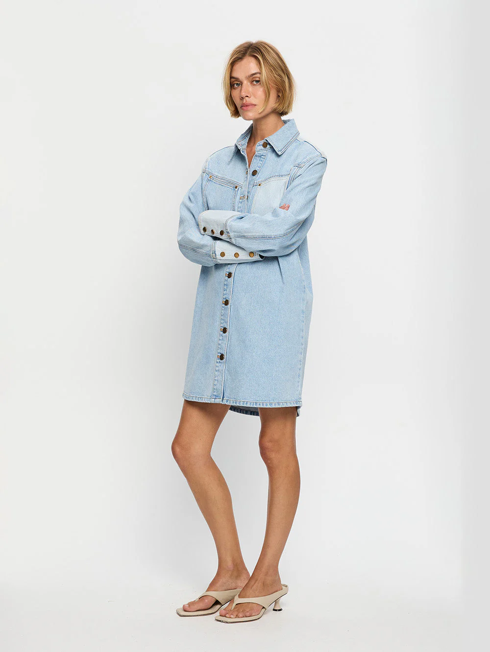 Carla Denim Mini Dress - Image 3