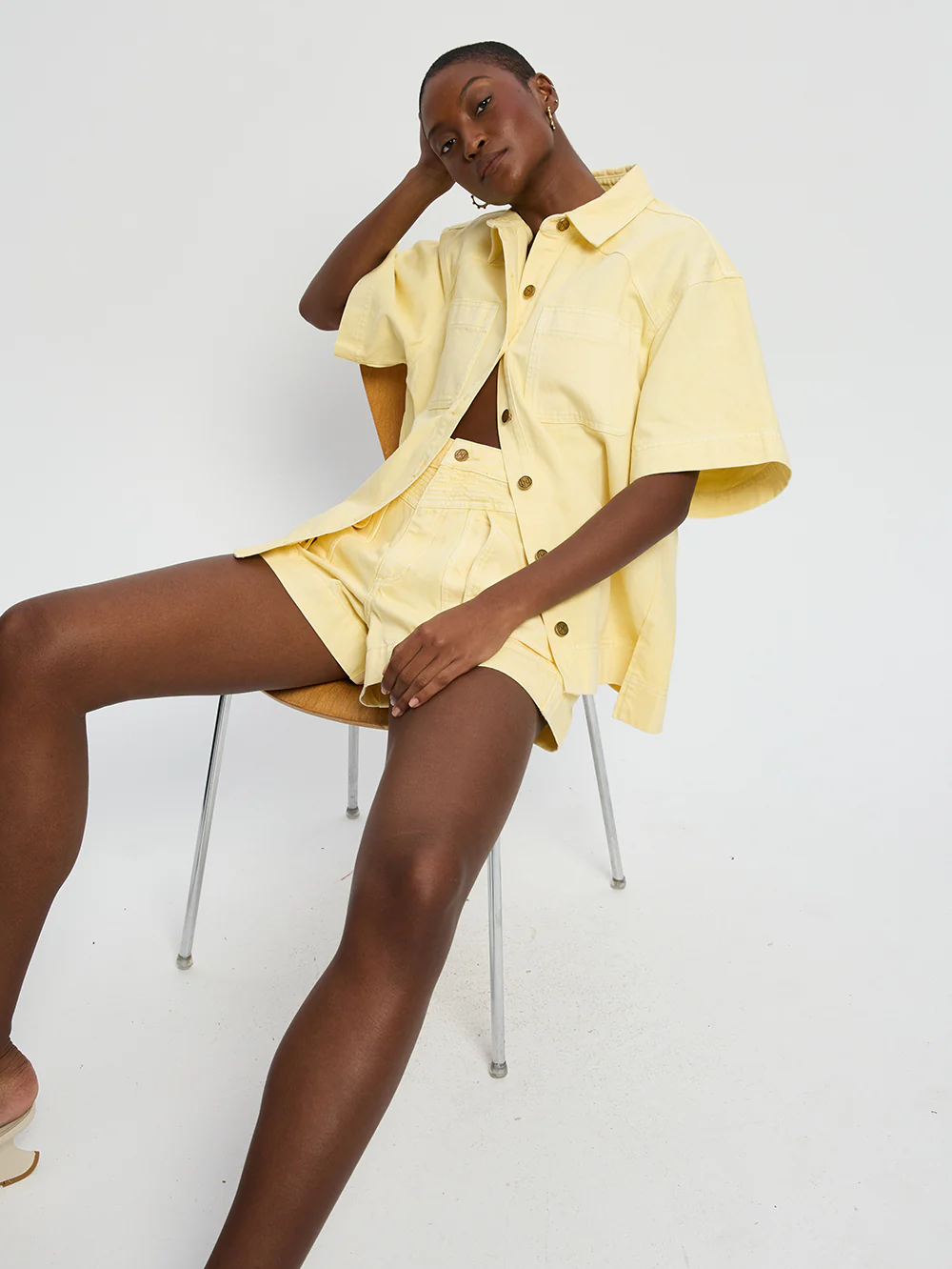 Celene Denim Short - Butter - Image 6