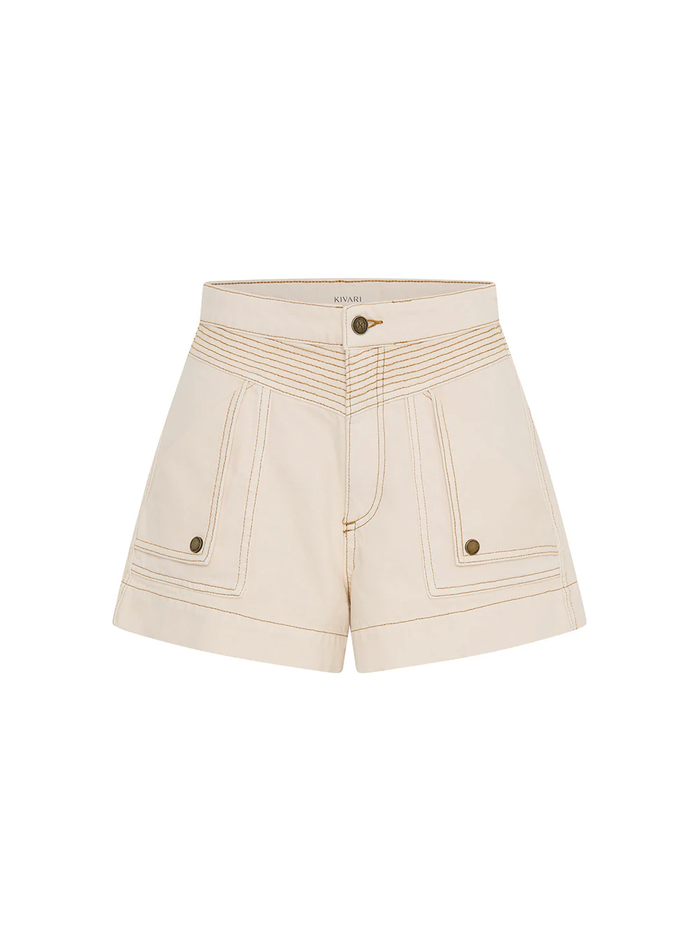 Celene Denim Short - Cream - Image 8