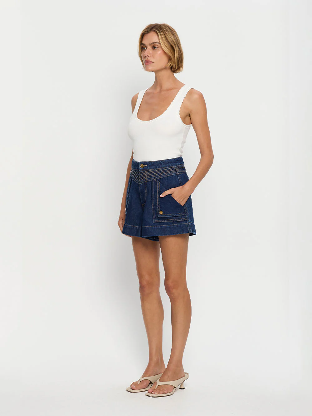 Celene Denim Short - Dark Indigo - Image 3