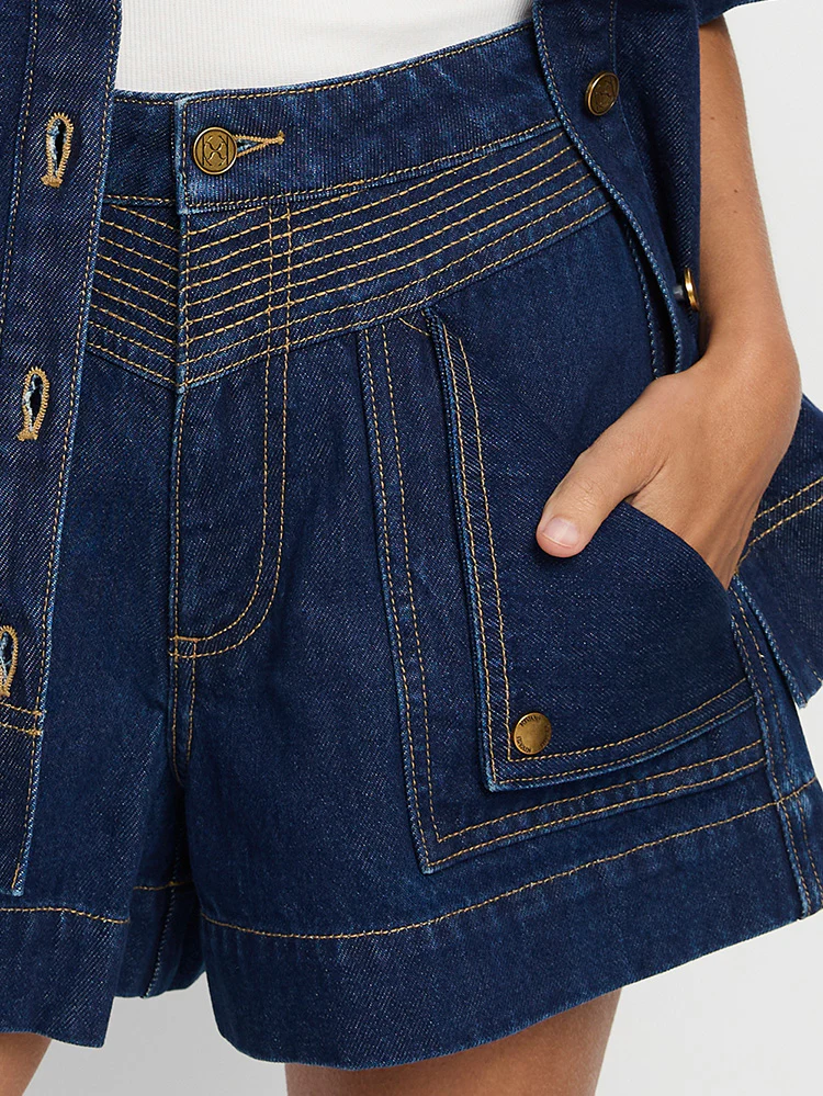 Celene Denim Short - Dark Indigo - Image 5