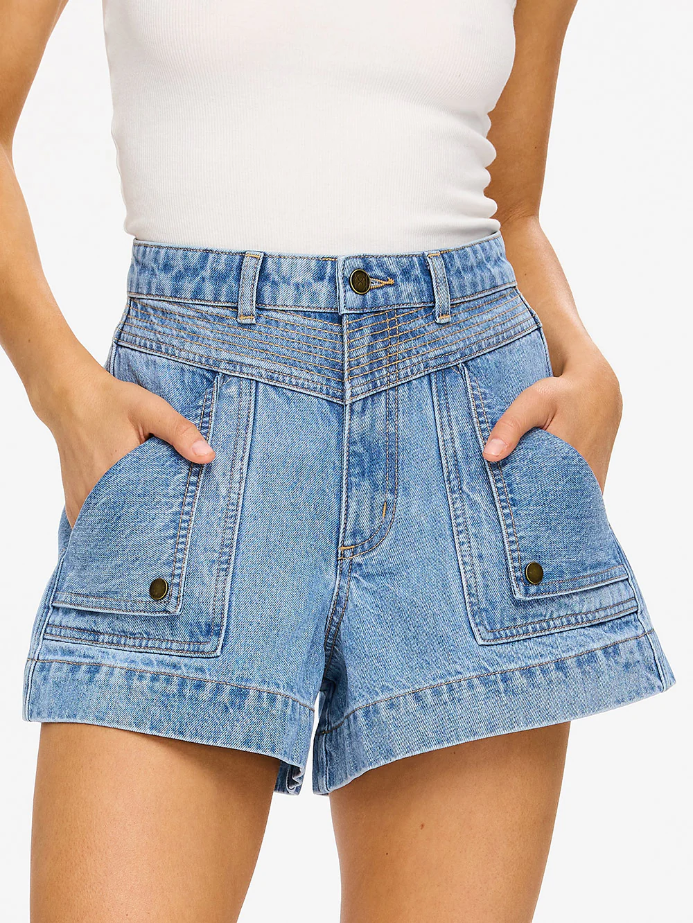Celene Denim Shorts - Stonewash - Image 4