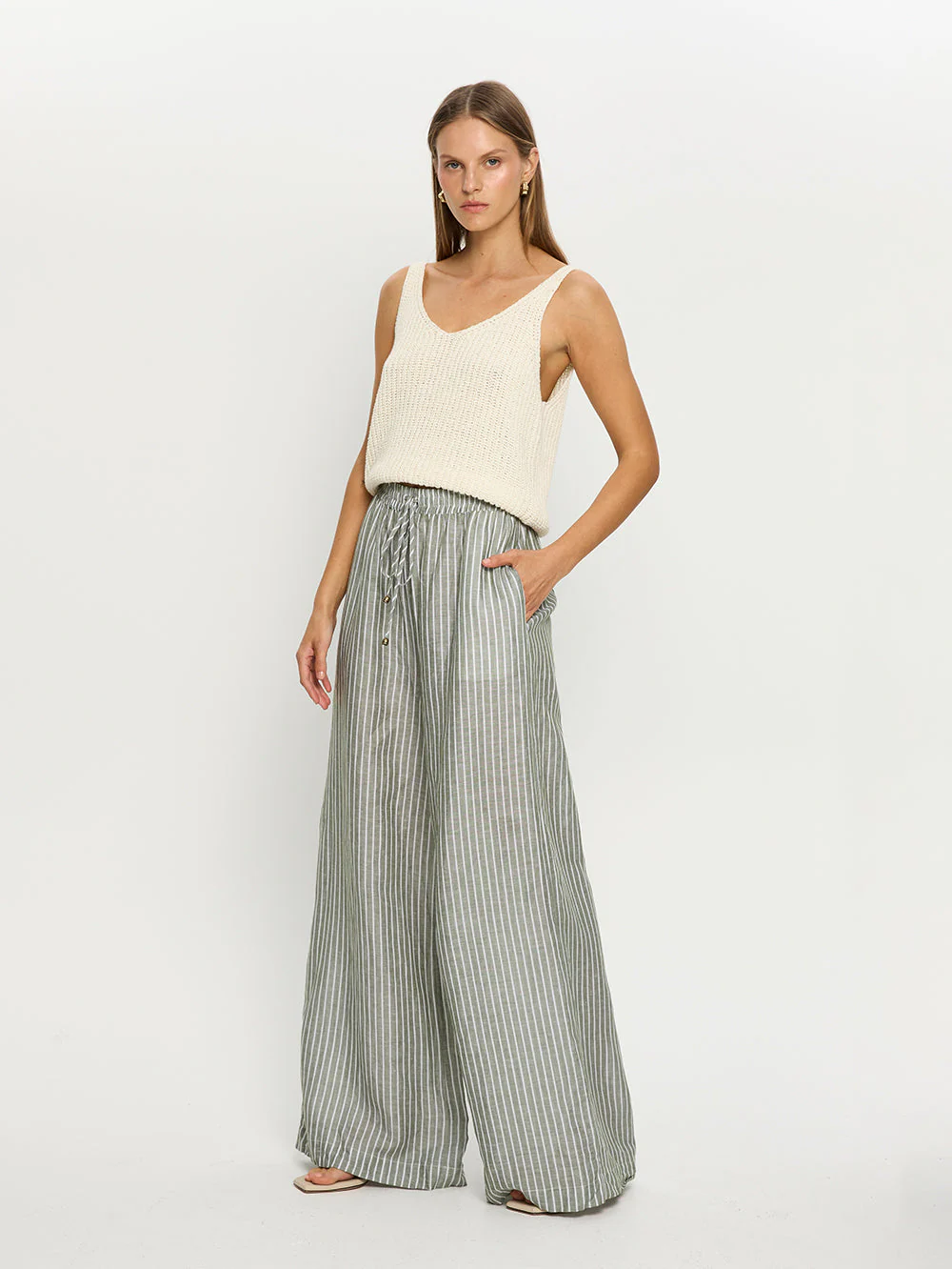 Elara Pant - Green Stripe - Image 2