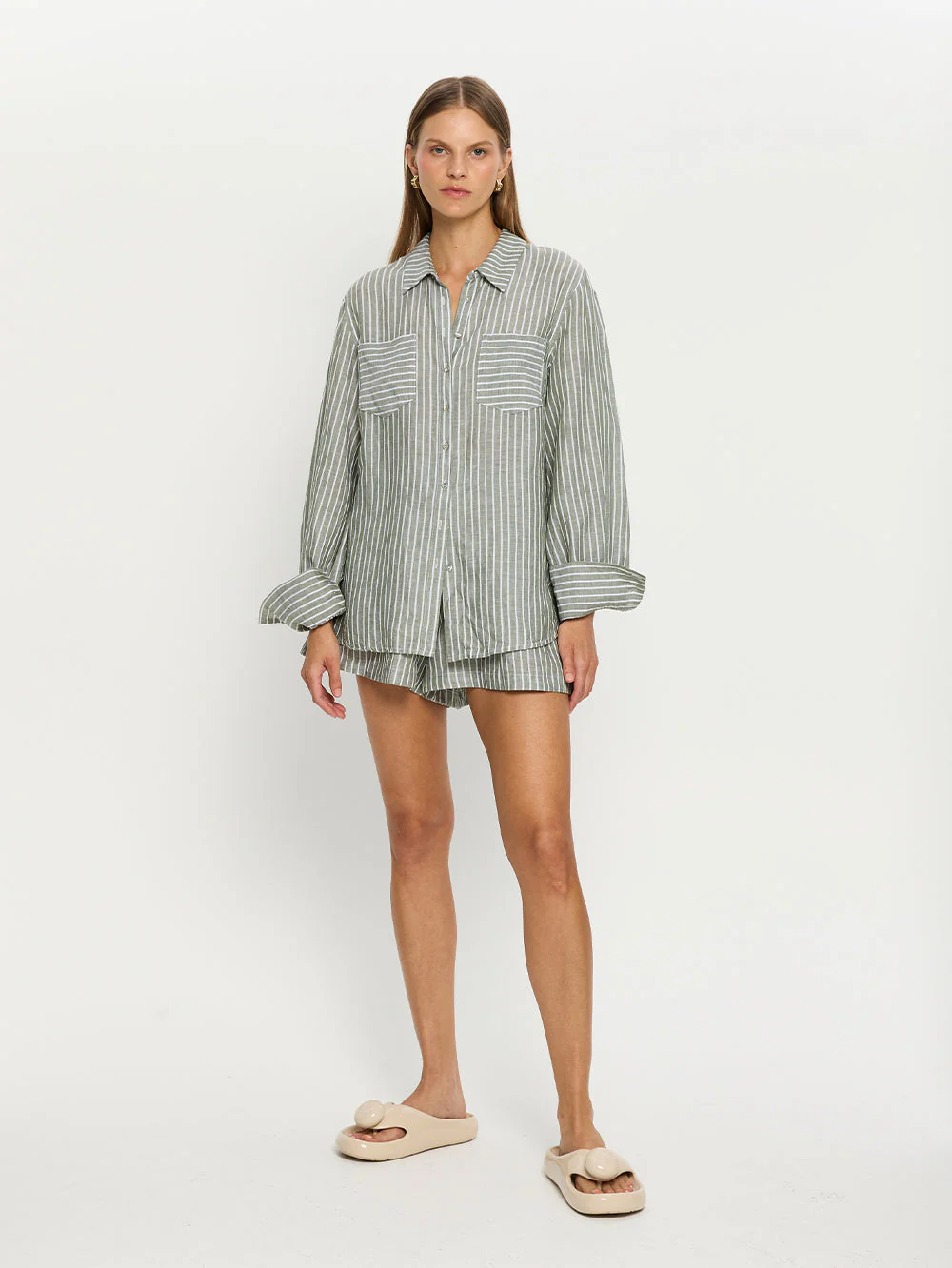 Elara Shirt - Green Stripe - Image 2