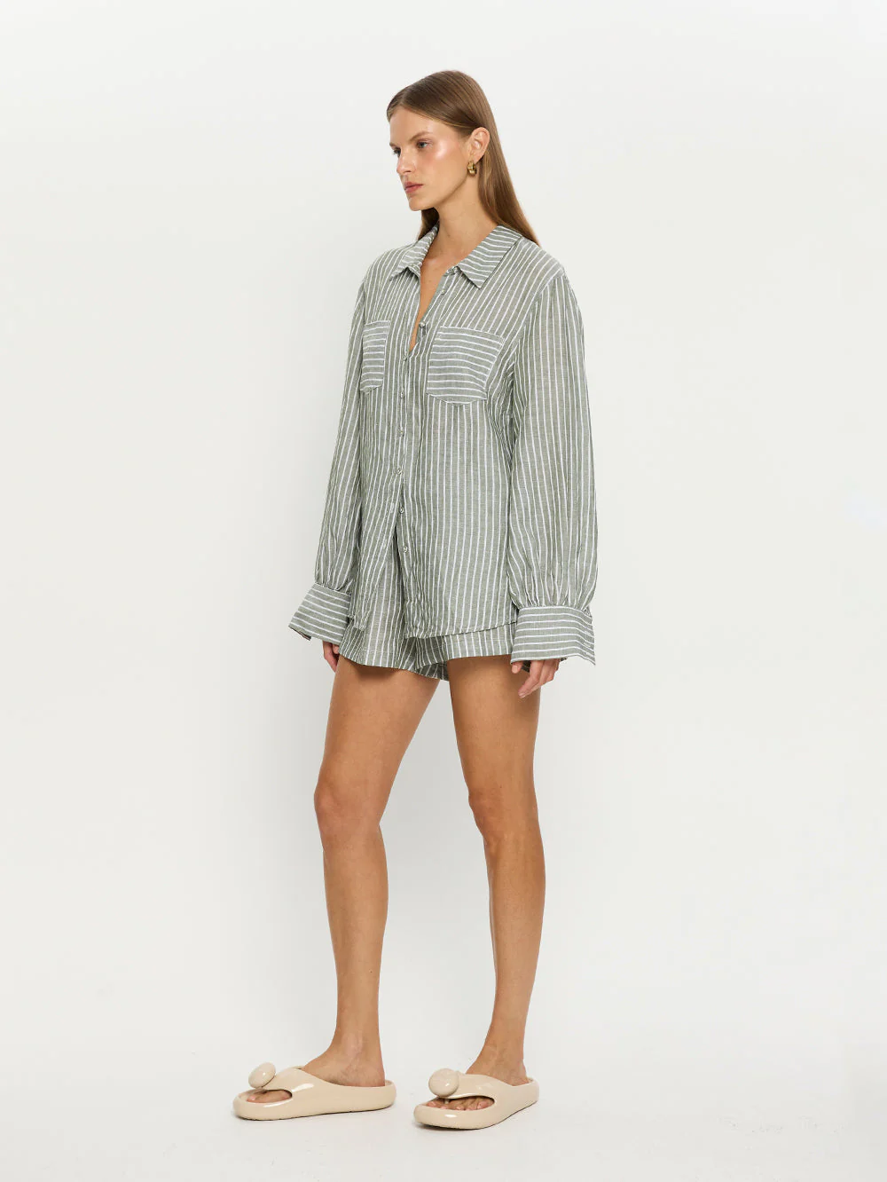 Elara Shirt - Green Stripe - Image 4