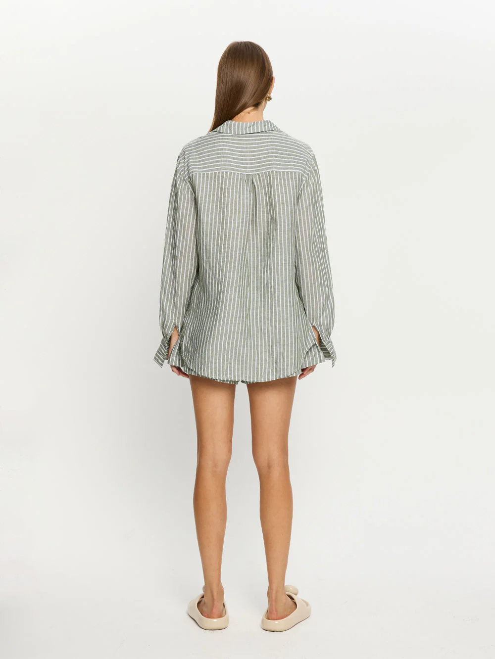 Elara Shirt - Green Stripe - Image 7
