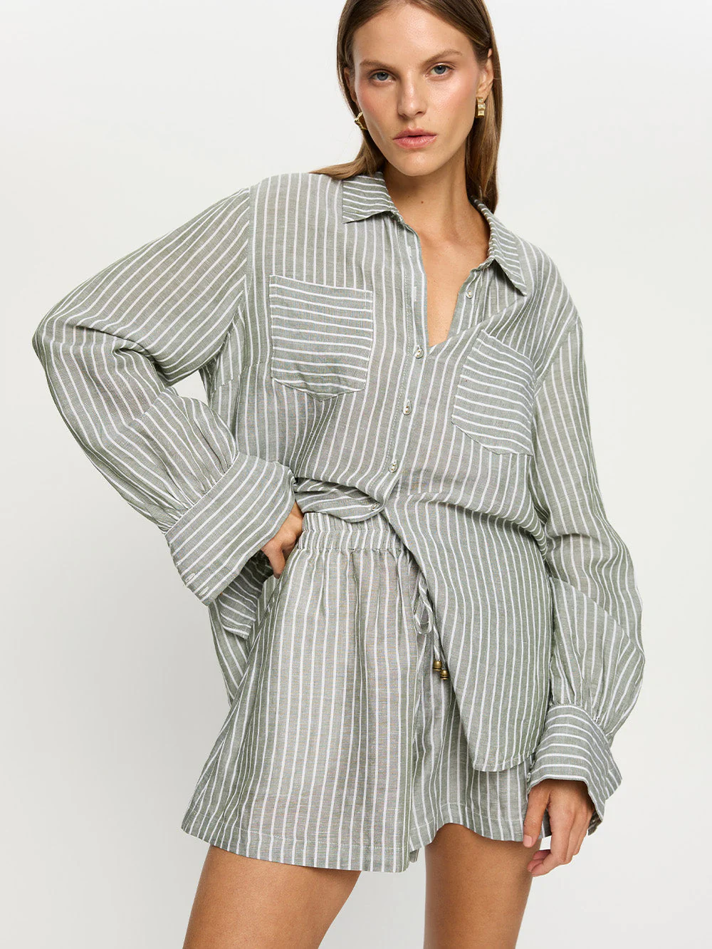 Elara Short - Green Stripe