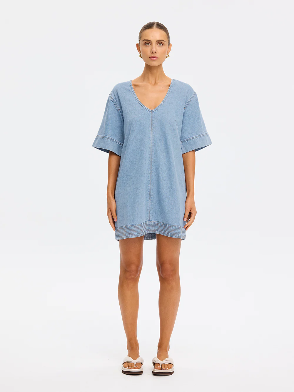 Emilie Denim Mini Dress - Image 2