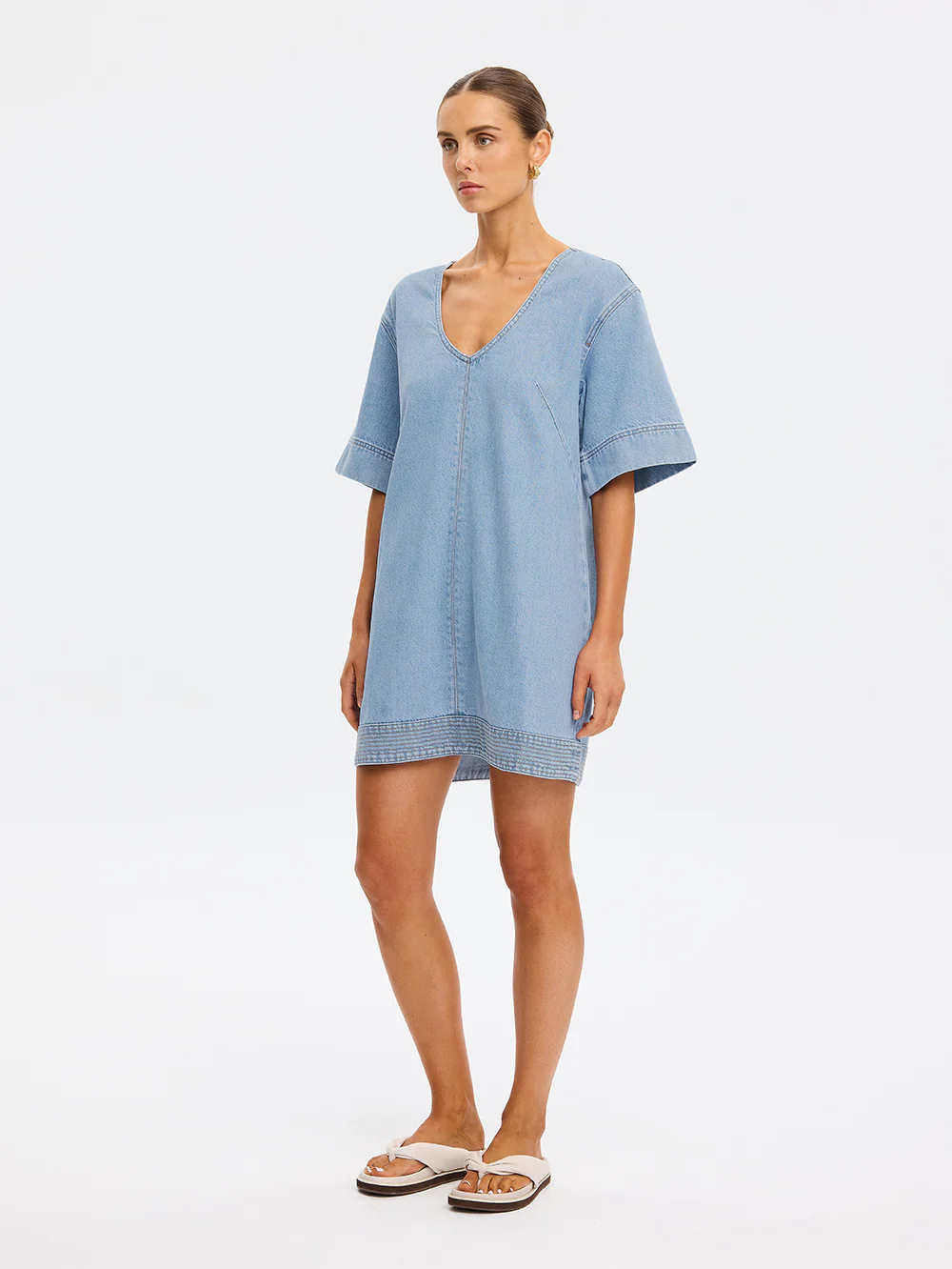 Emilie Denim Mini Dress - Image 3