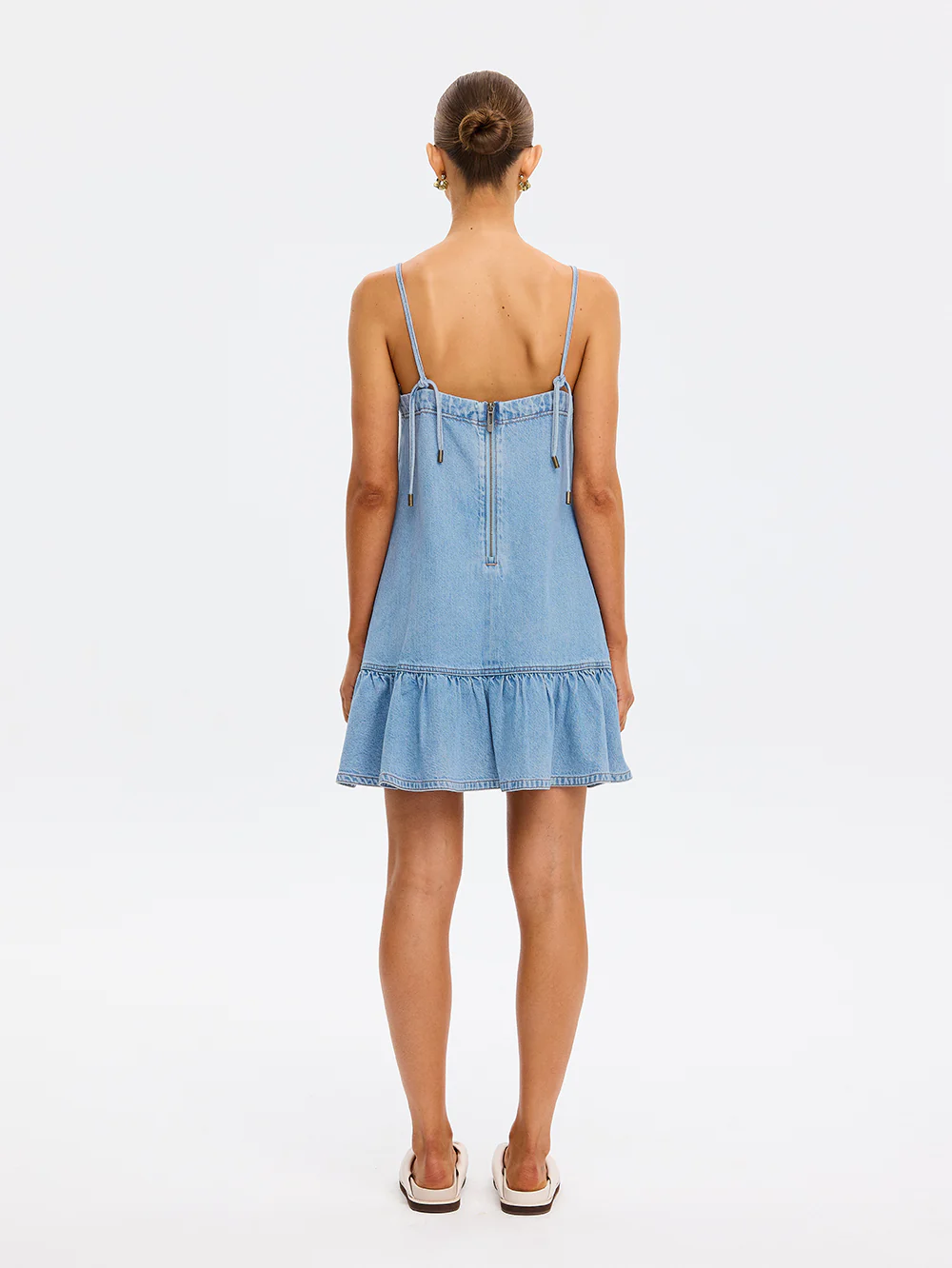 Emilie Denim Strappy Mini Dress - Image 5