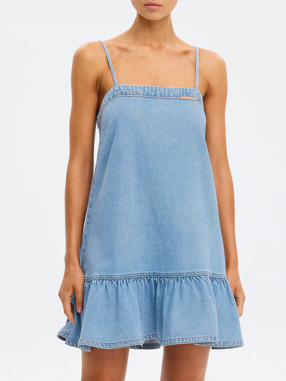 Emilie Denim Strappy Mini Dress - Image 6