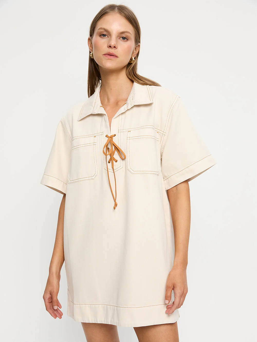 Evie Denim Mini Dress - Image 2