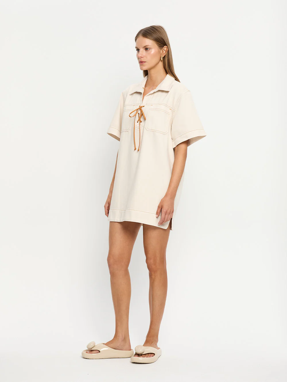 Evie Denim Mini Dress - Image 3