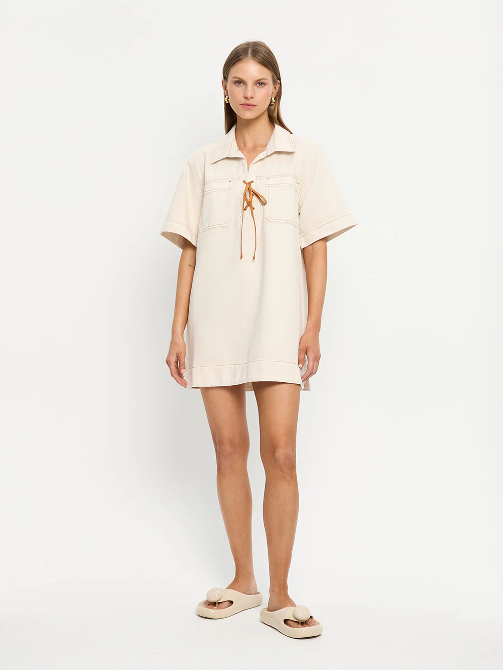 Evie Denim Mini Dress - Image 6