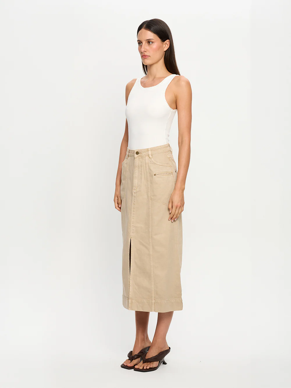 Evie Denim Midi Skirt - Image 3