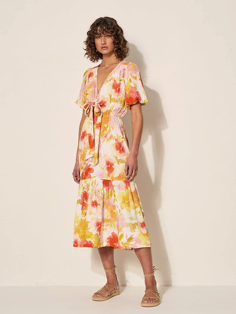 Genevieve Tie Front Midi Dress - Image 3