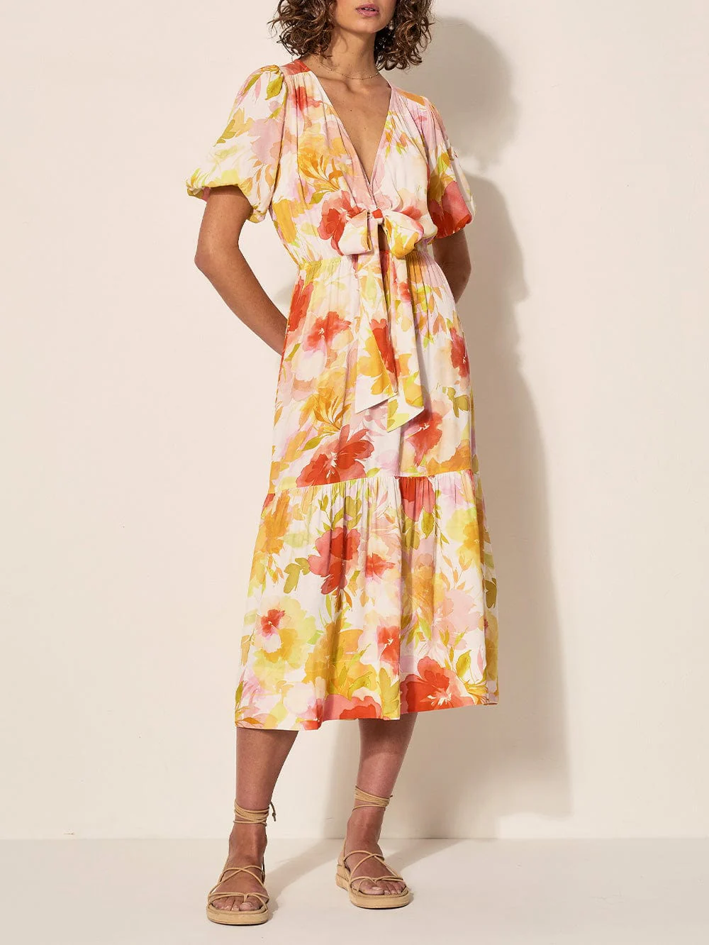 Genevieve Tie Front Midi Dress - Image 4