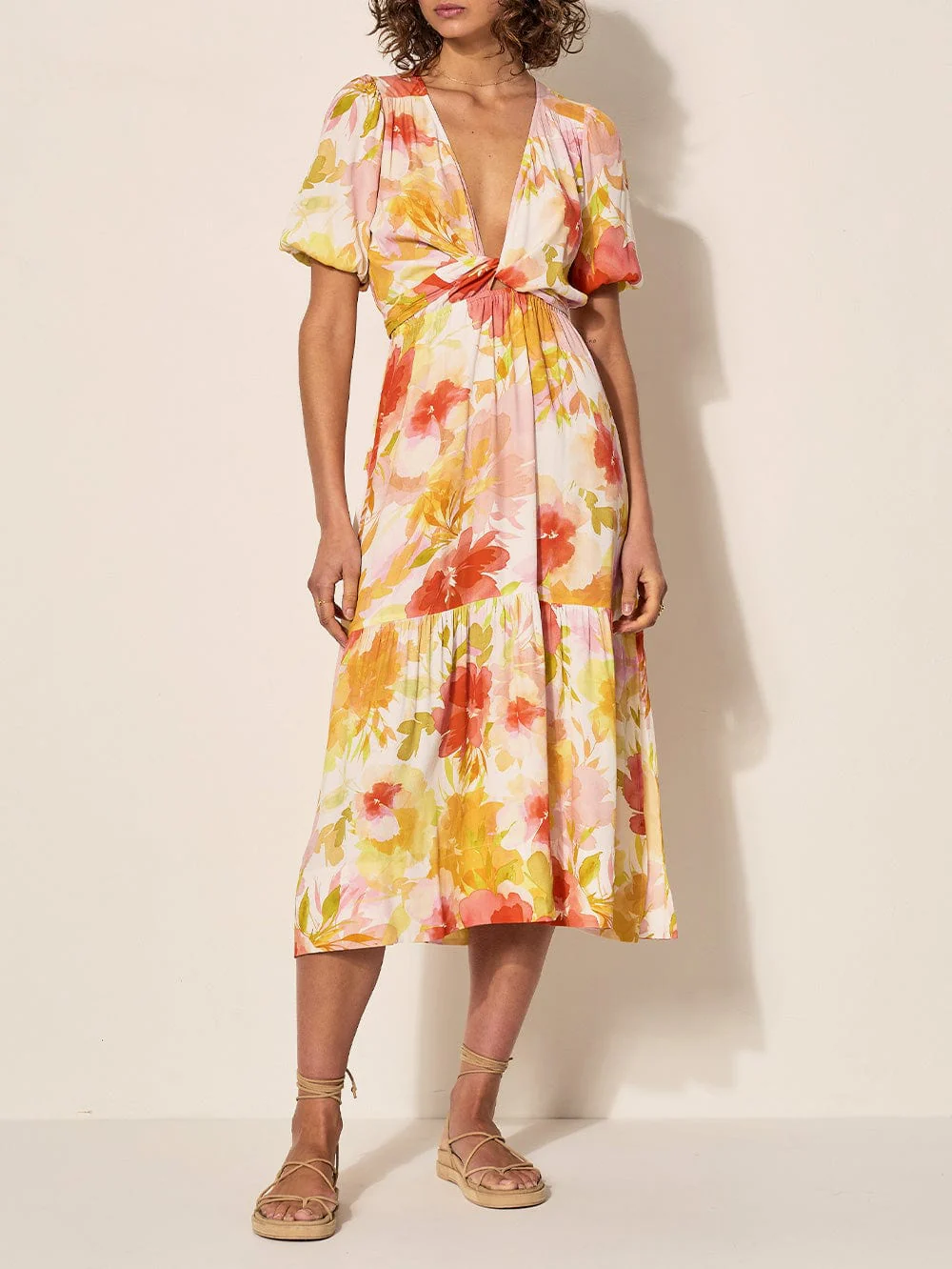 Genevieve Tie Front Midi Dress - Image 6