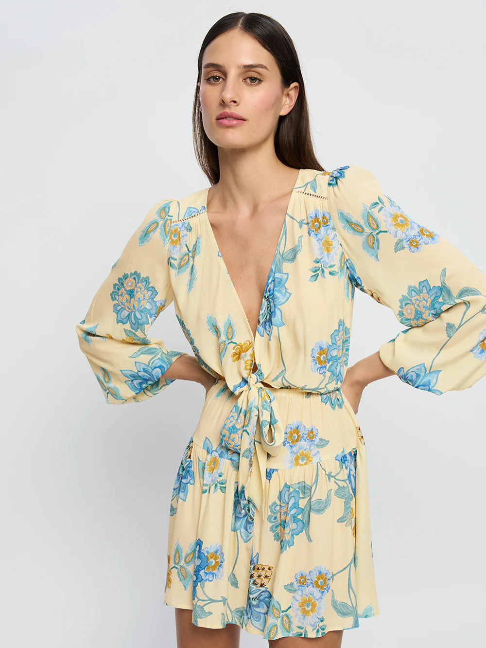 Giselle Tie Front Mini Dress - Image 6