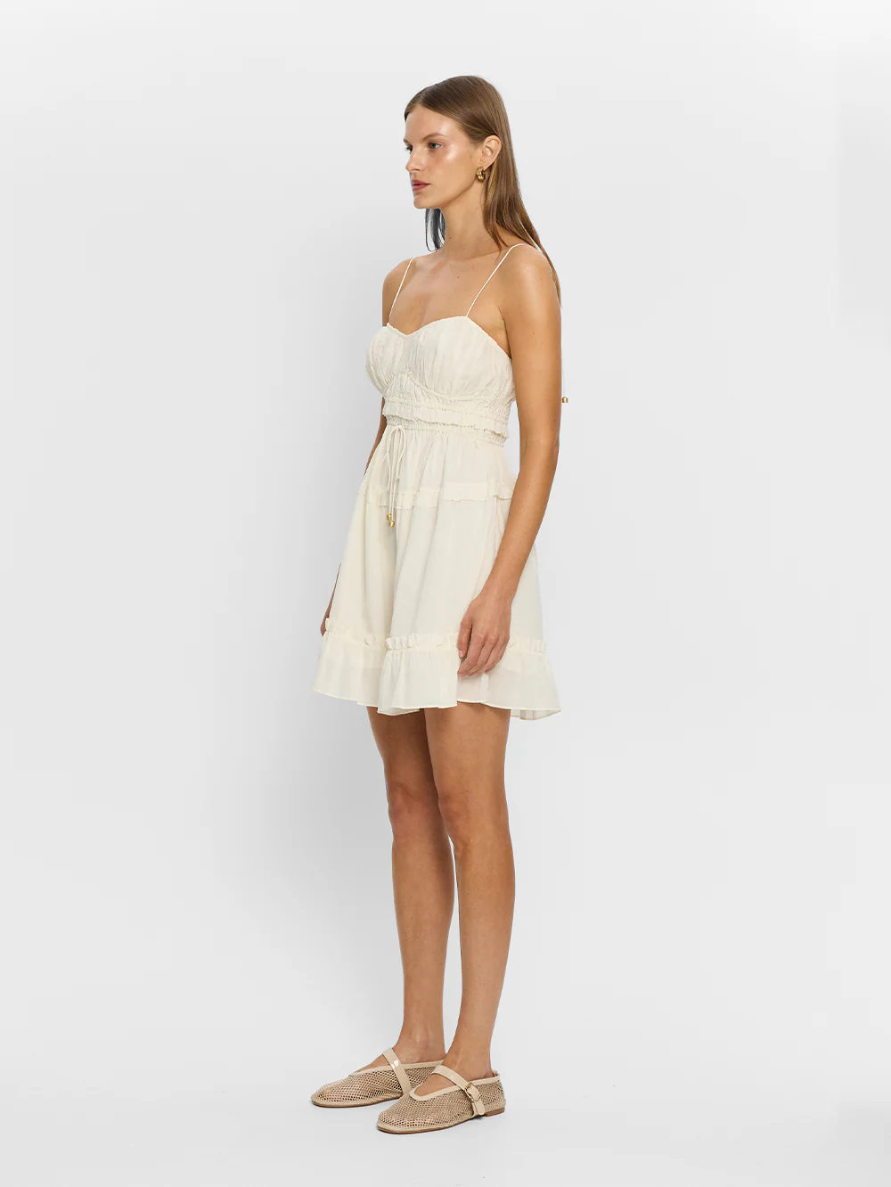 Hallie Mini Dress - Cream - Image 2
