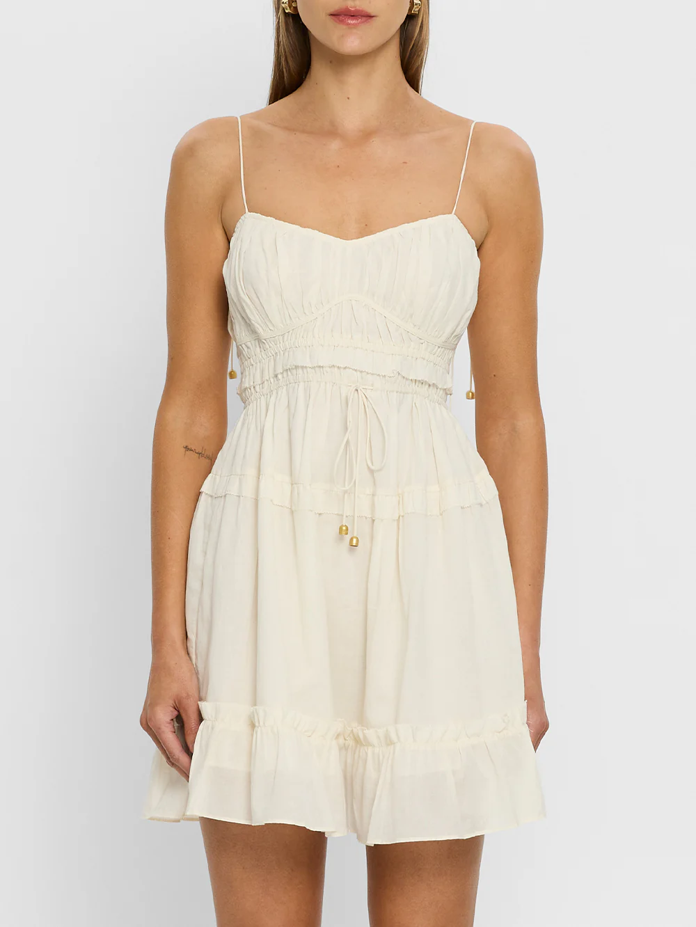 Hallie Mini Dress - Cream - Image 4