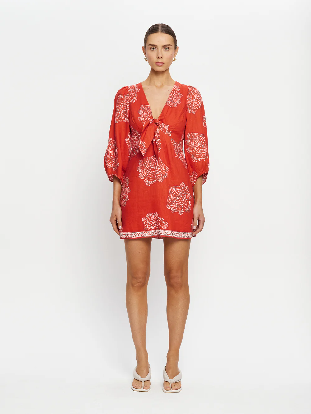 Indira Tie Front Mini Dress