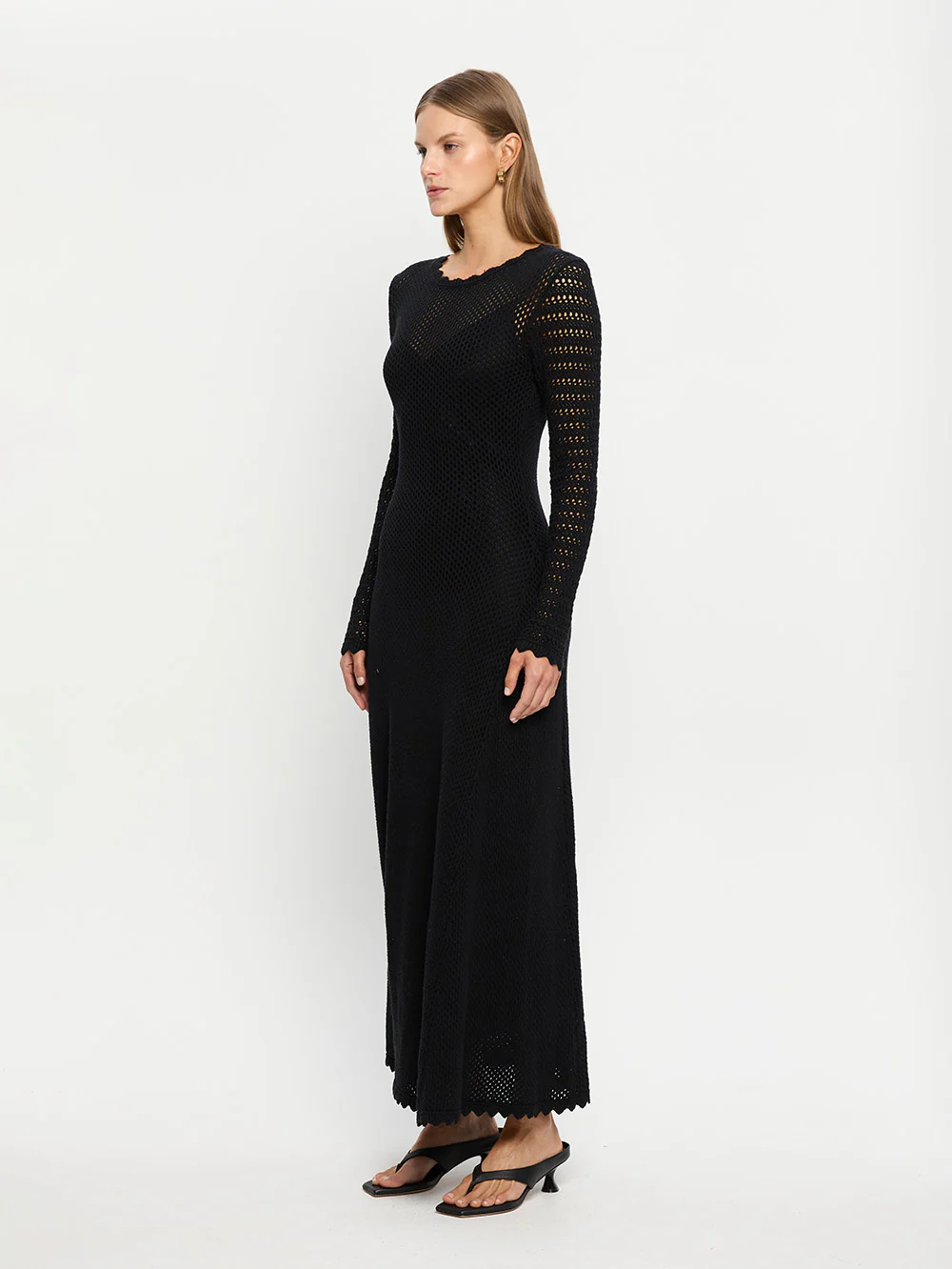 Ingrid Knit Midi Dress - Black - Image 2