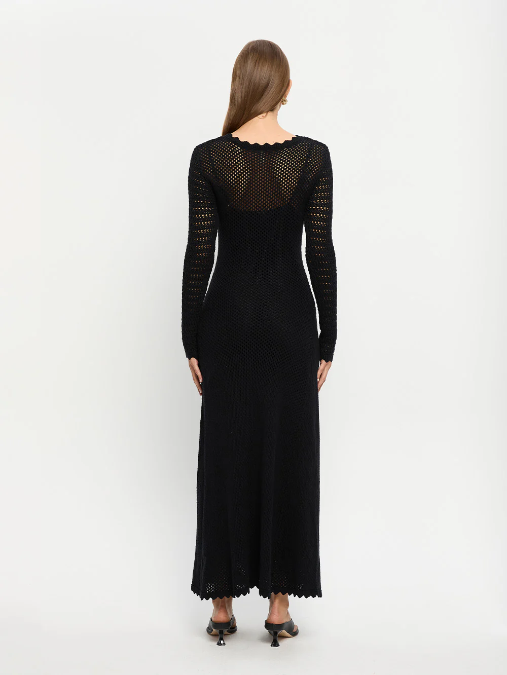 Ingrid Knit Midi Dress - Black - Image 3