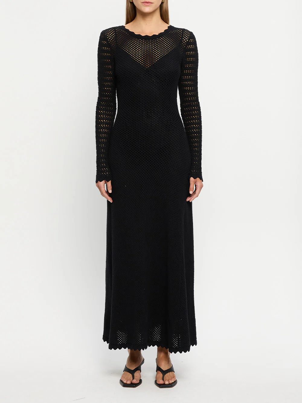 Ingrid Knit Midi Dress - Black - Image 5