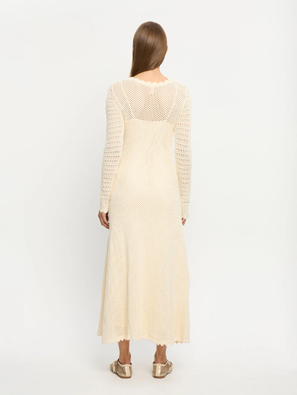 Ingrid Knit Midi Dress - Cream - Image 3