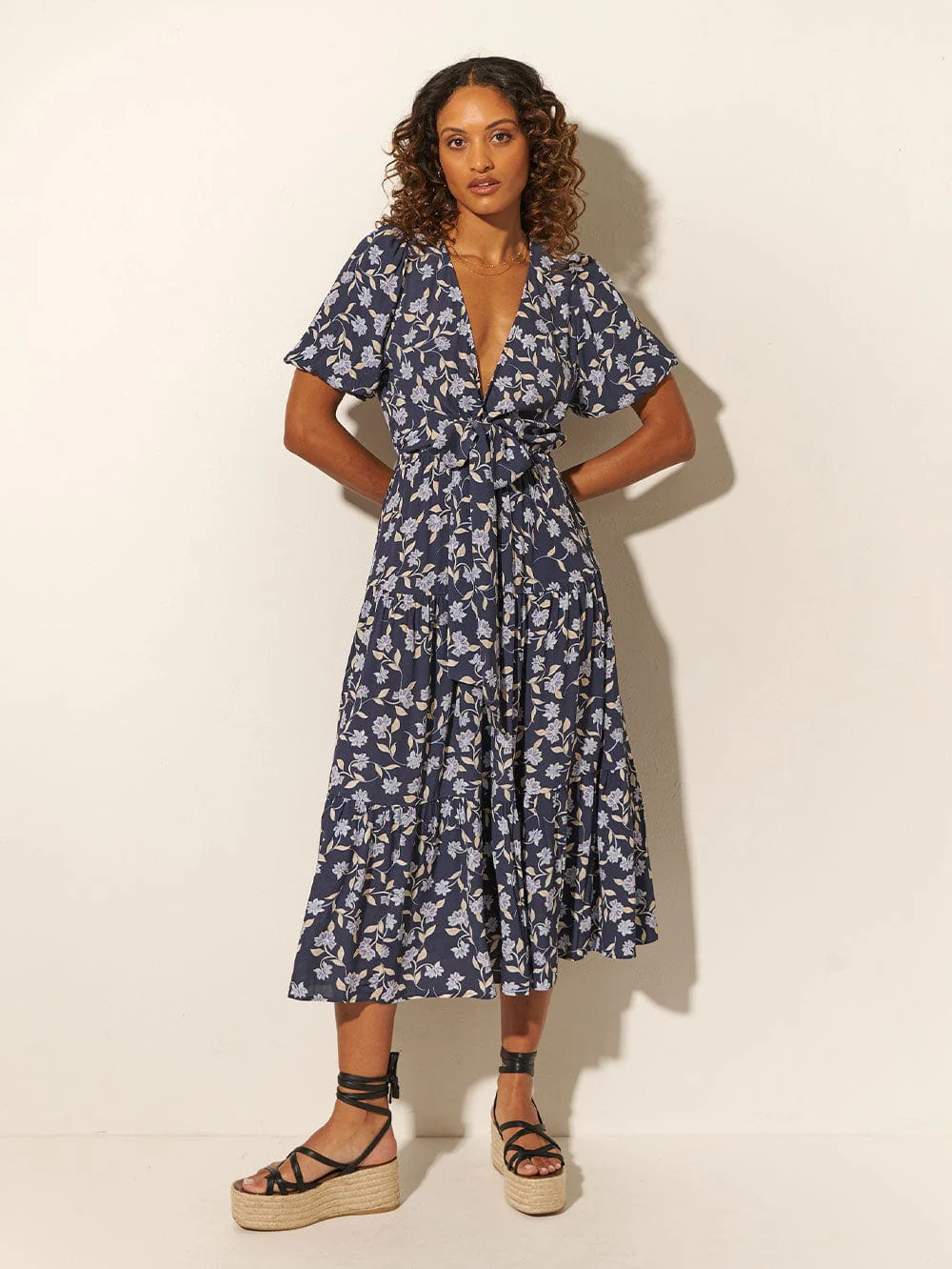 Jeanne Tie Front Midi Dress