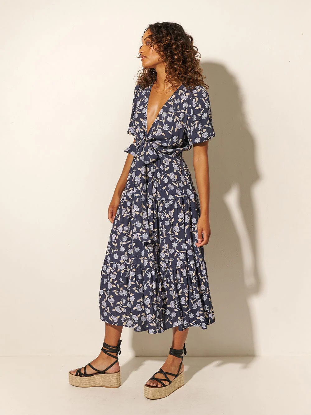 Jeanne Tie Front Midi Dress - Image 3