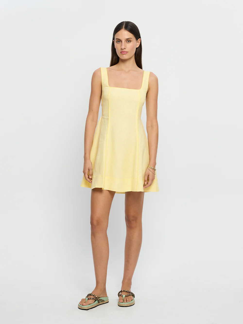 Jenna Strappy Mini Dress - Butter - Image 2