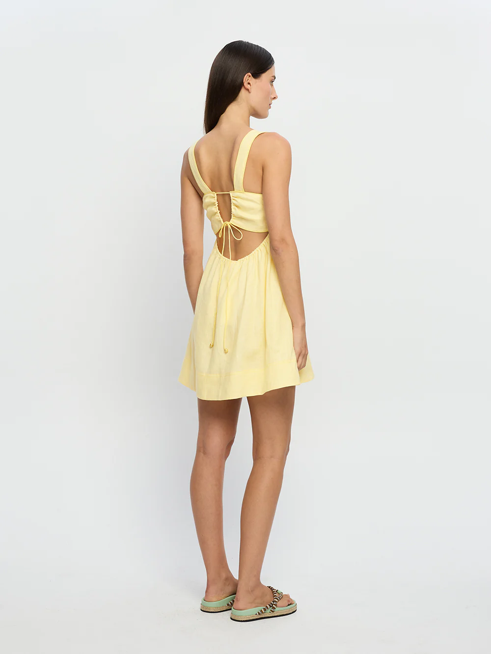 Jenna Strappy Mini Dress - Butter - Image 3