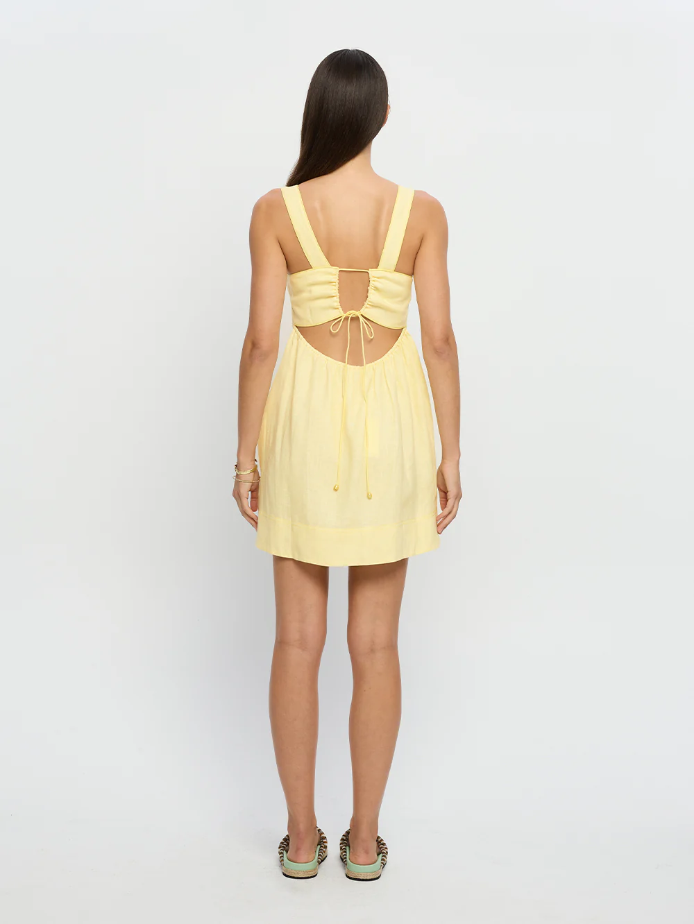Jenna Strappy Mini Dress - Butter - Image 4