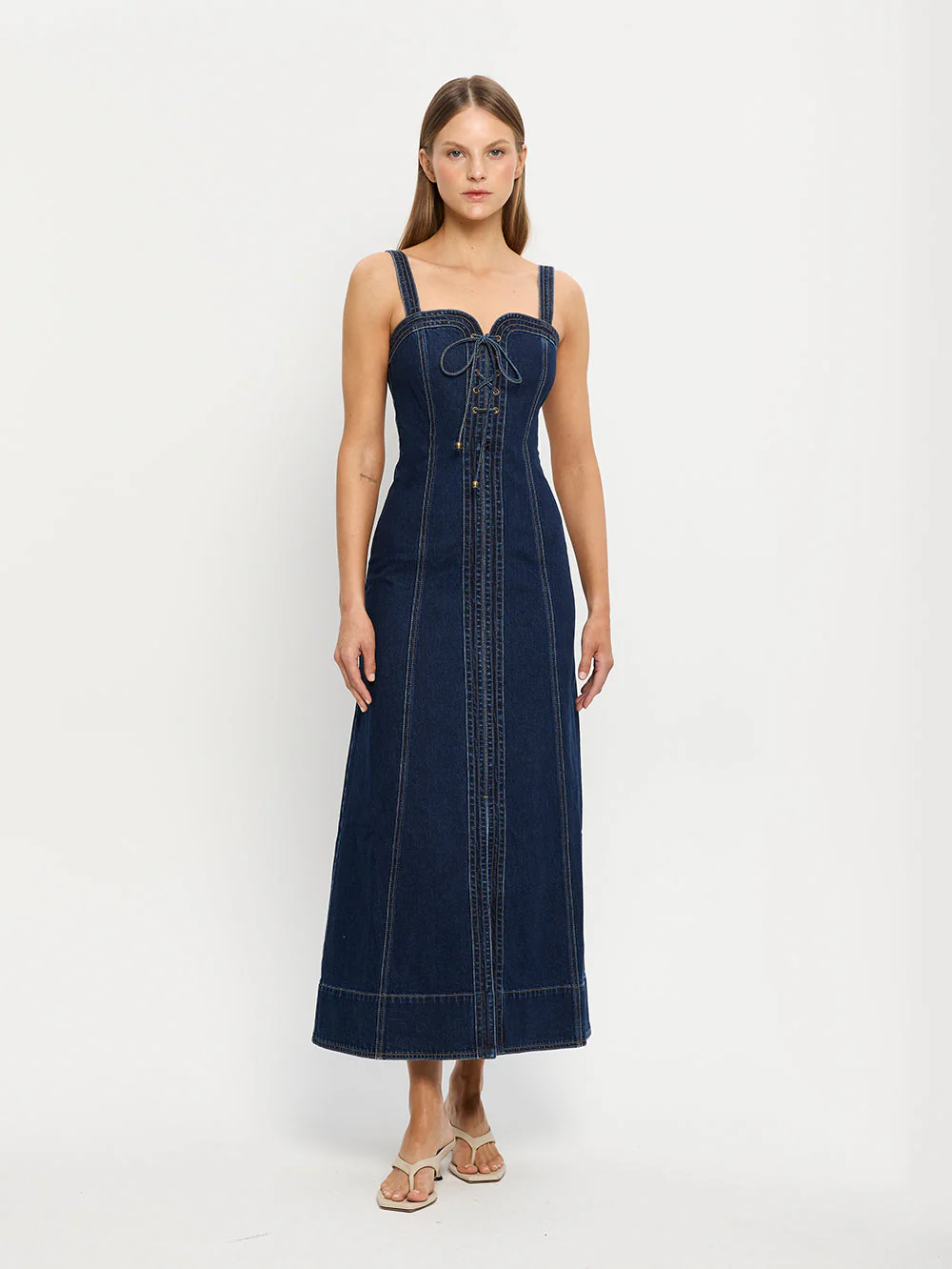 Joelle Denim Maxi Dress - Image 3