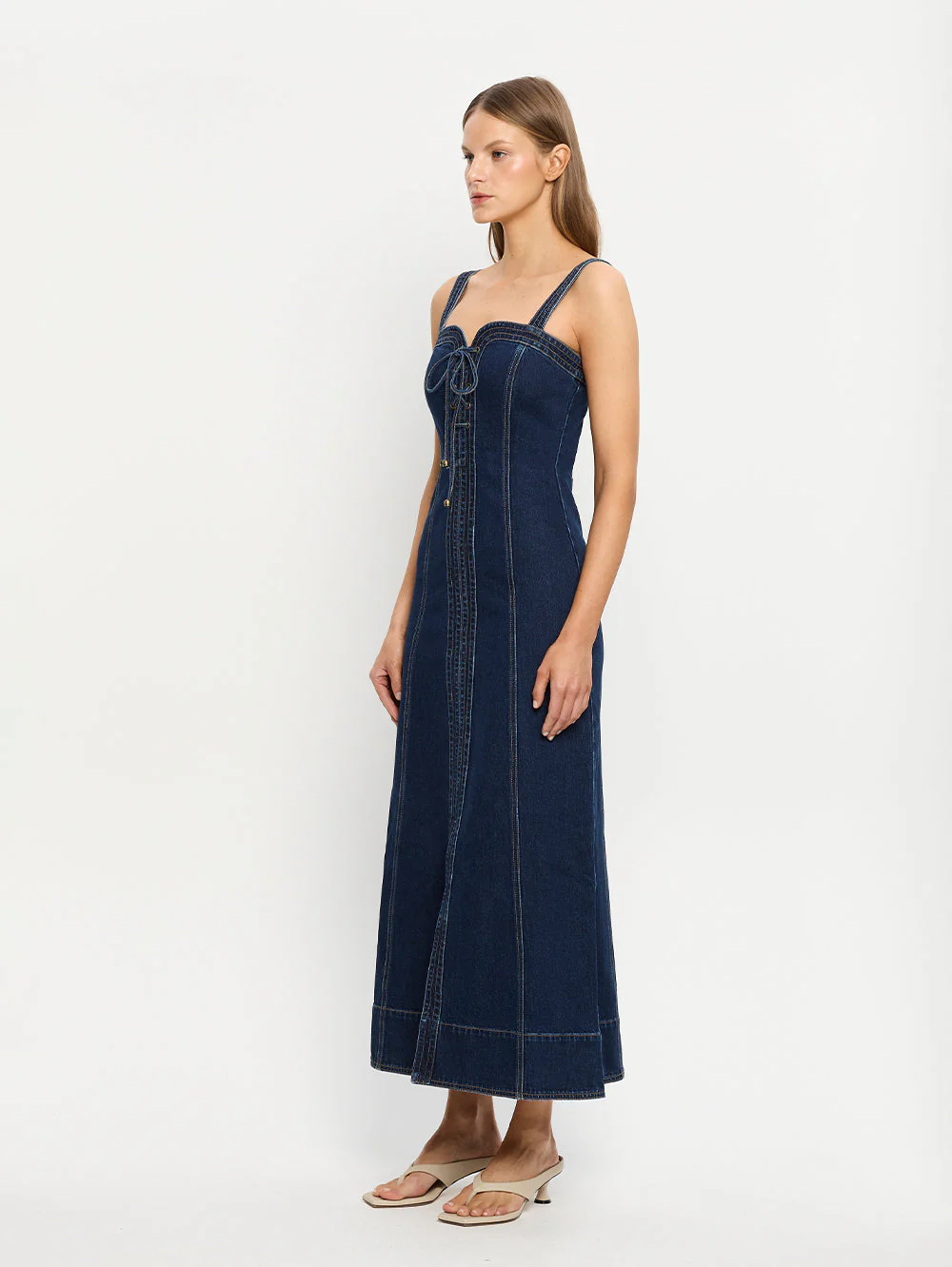 Joelle Denim Maxi Dress - Image 4