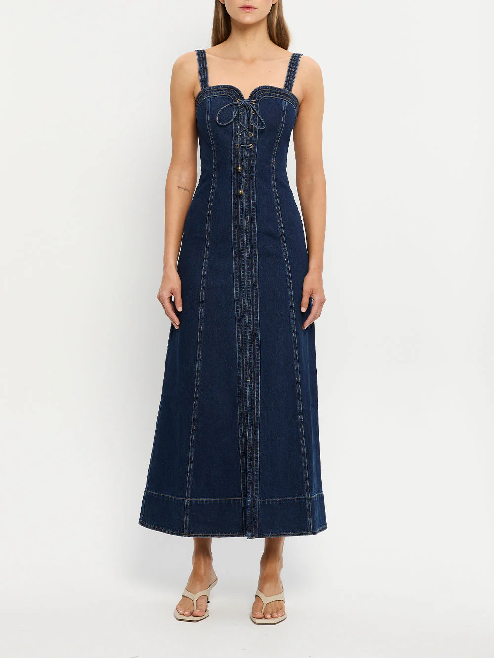 Joelle Denim Maxi Dress - Image 6