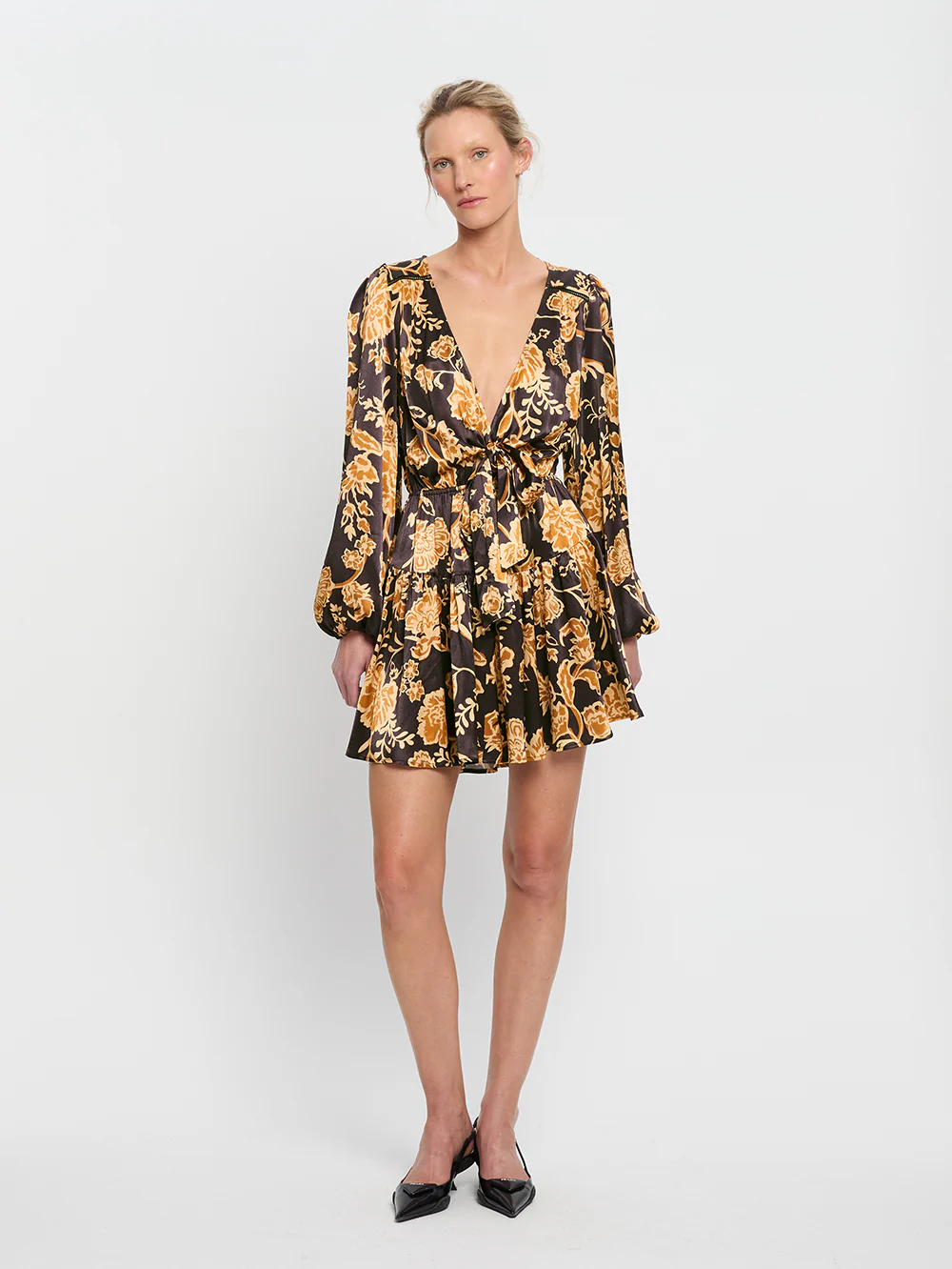 Kaia Tie Front Mini Dress - Image 2
