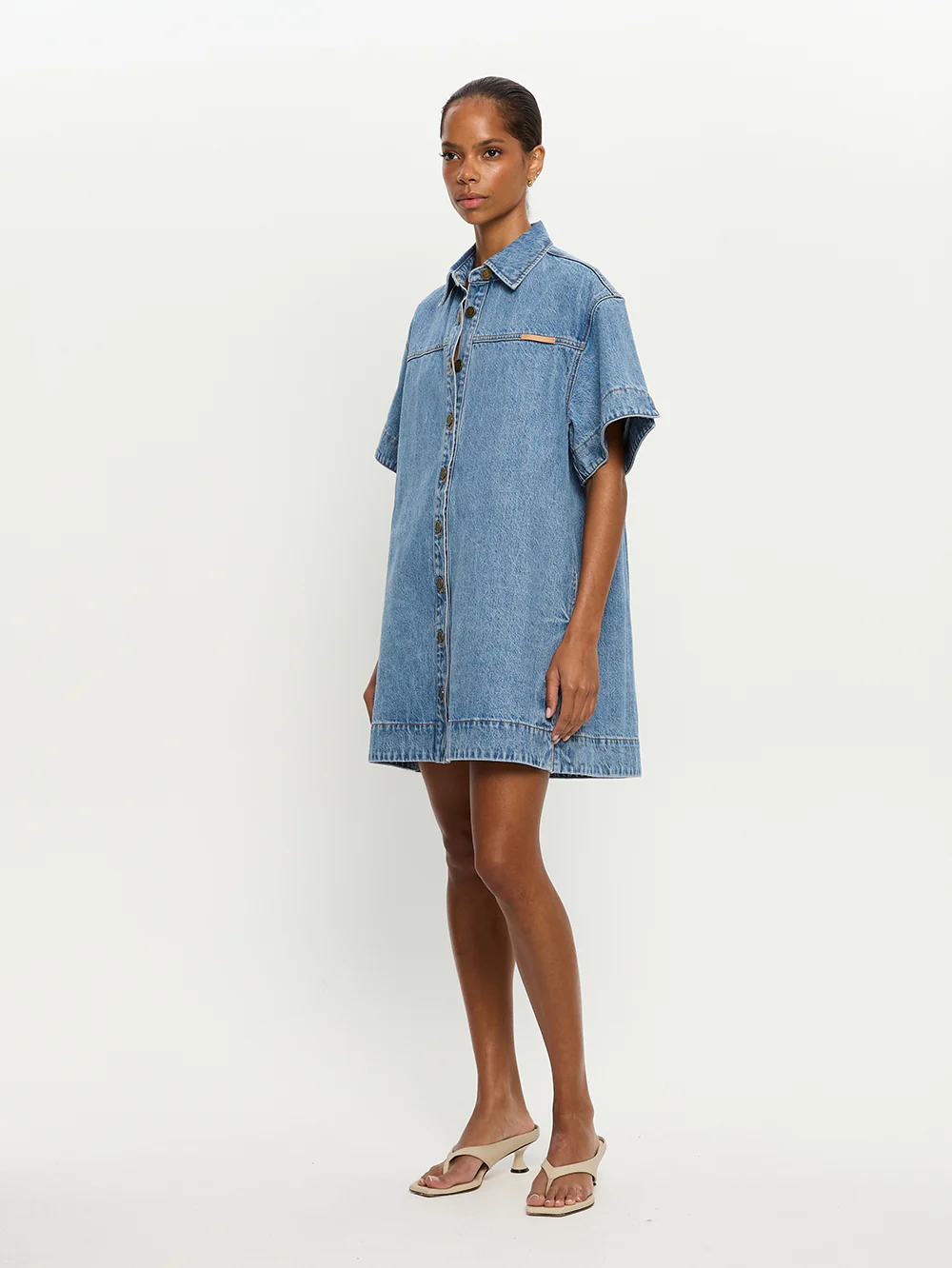 Marla Denim Mini Dress - Image 2