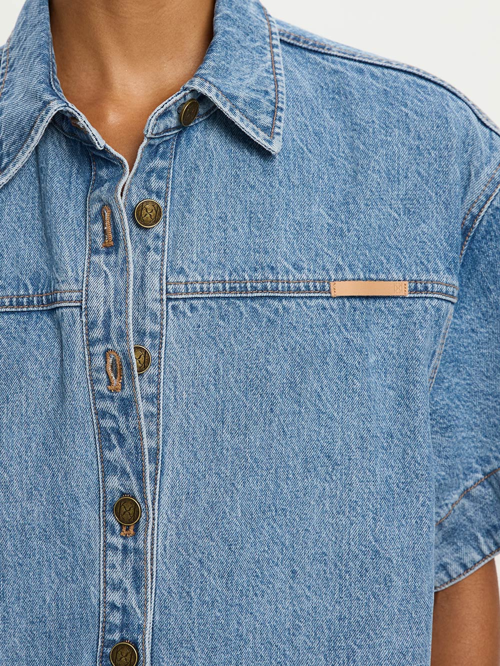 Marla Denim Mini Dress - Image 4