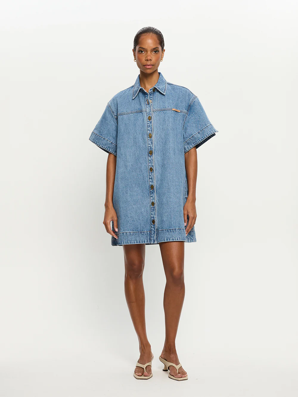 Marla Denim Mini Dress - Image 6